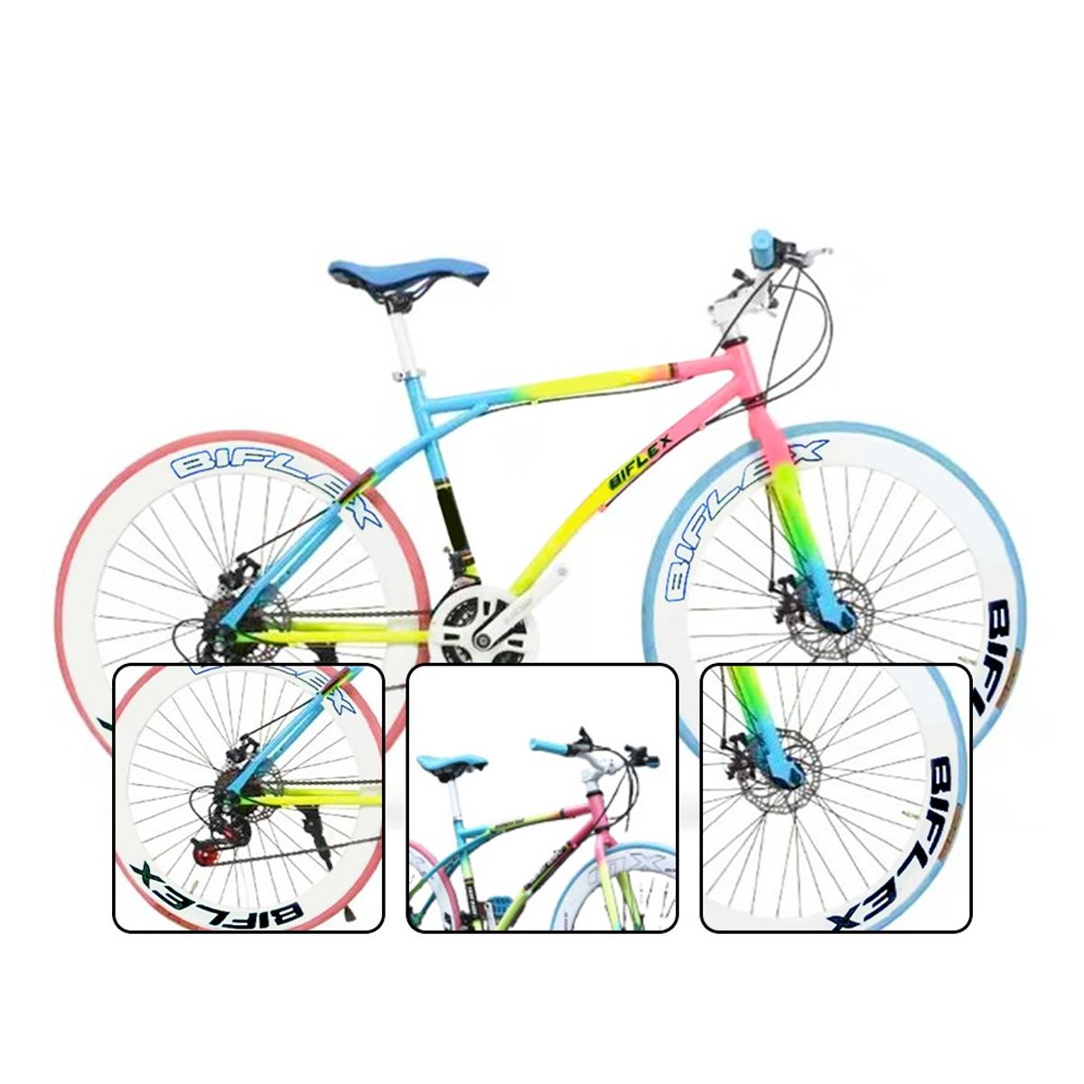 GENERICO - Bicicleta con Cambios Shimano Multicolor - Marca Biflex
