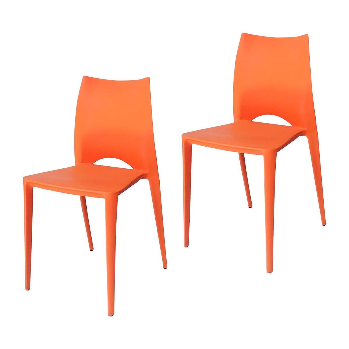 ARKIMUEBLES - Silla de polipropileno modelo Valerie naranja - set x 2 sillas