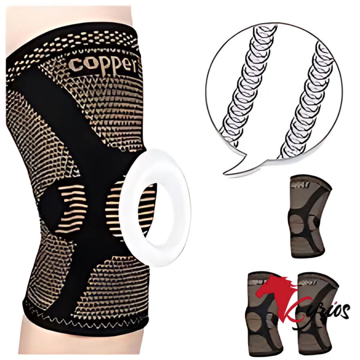 NO LOGO - Rodillera Hilo De Cobre Con Gel