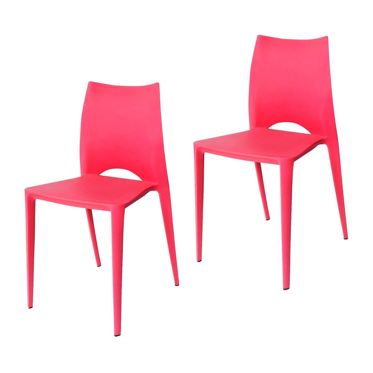 ARKIMUEBLES - Silla de polipropileno modelo Valerie cereza - set x 2 sillas