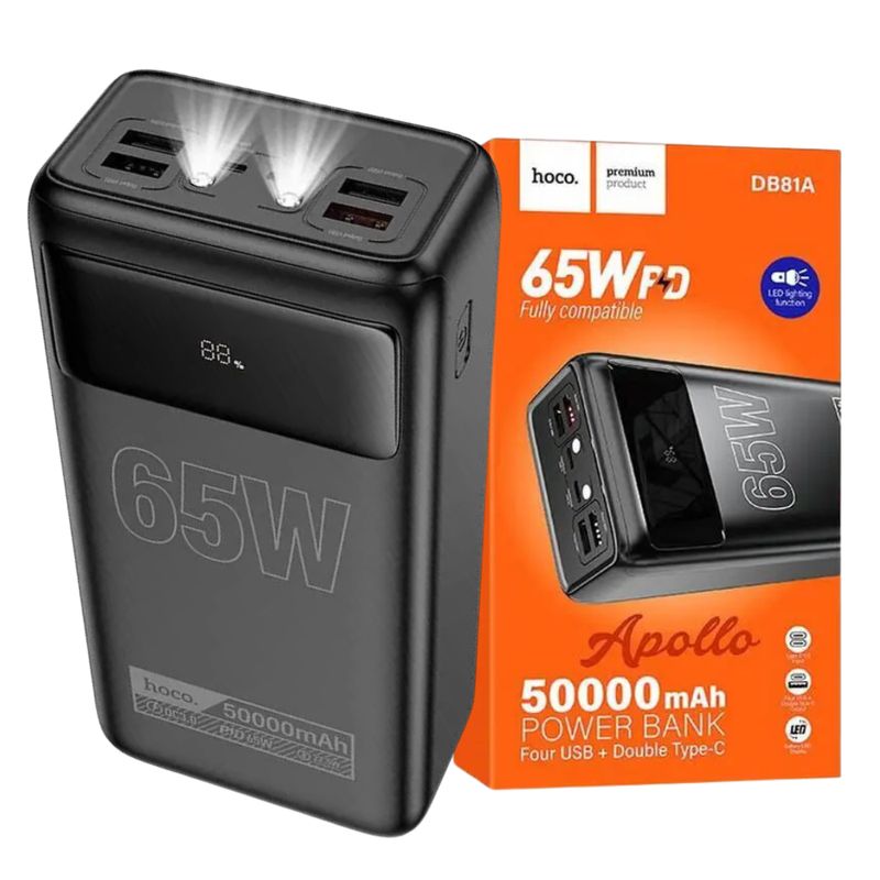 HOCO - Power Bank Cargador Portatil 50000 MAH Carga Rapida 65W HOCO DB81A