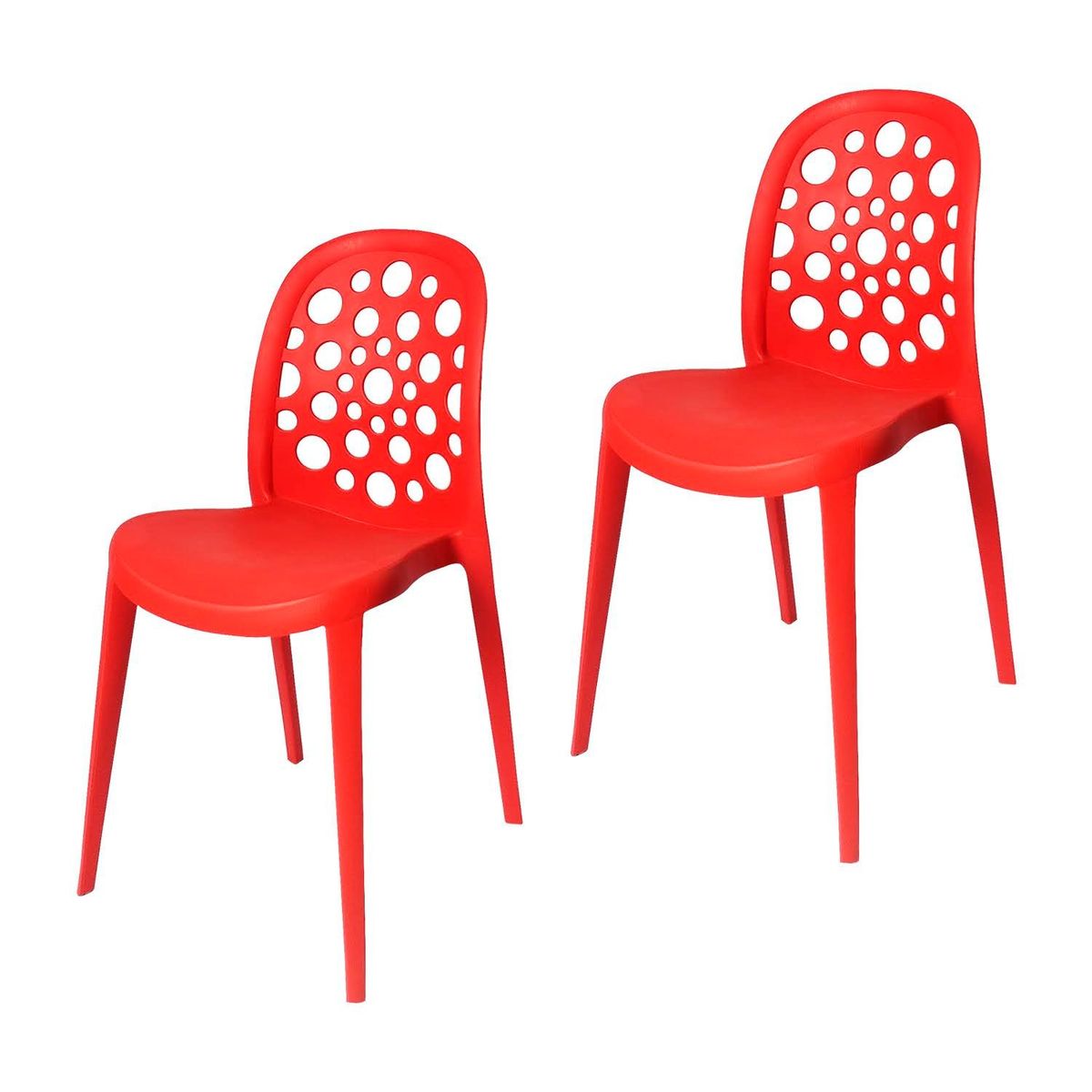 ARKIMUEBLES - Silla de polipropileno modelo Sabrina rojo - set x 2 sillas