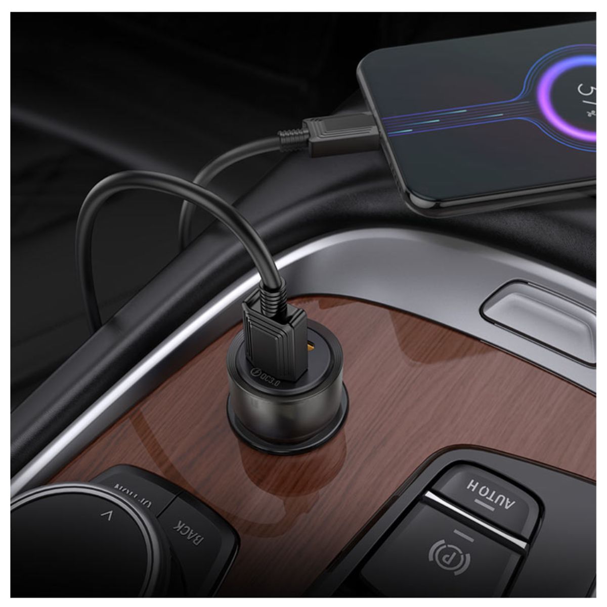 HOCO - Cargador de Auto para Telefono Celular Carga Rapido 38W HOCO Z52