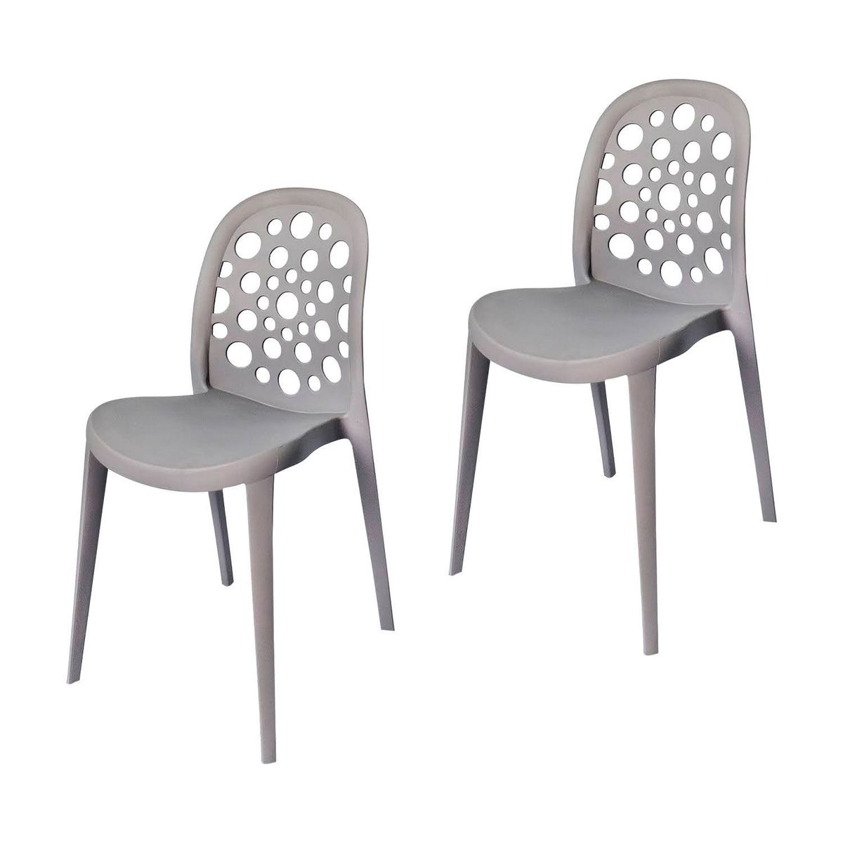 ARKIMUEBLES - Silla de polipropileno modelo Sabrina gris - set x 2 sillas