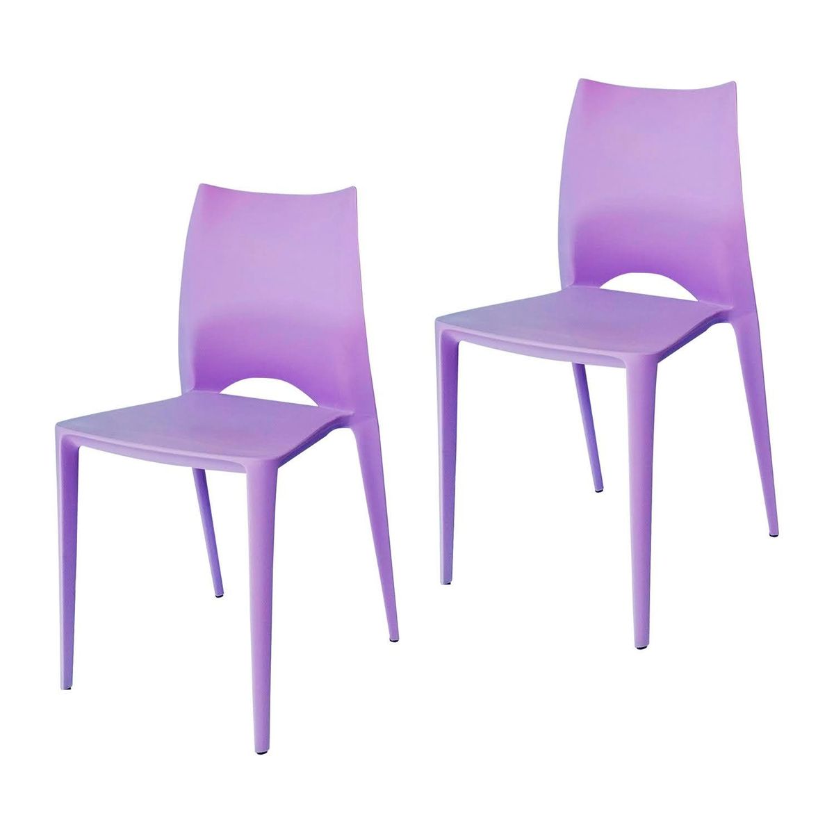 ARKIMUEBLES - Silla de polipropileno modelo Valerie lila- set x 2 sillas