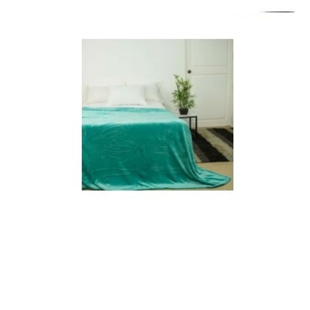 GENERICO - Manta 2 plazas arrullo de felpa de terciopelo suave verde jade