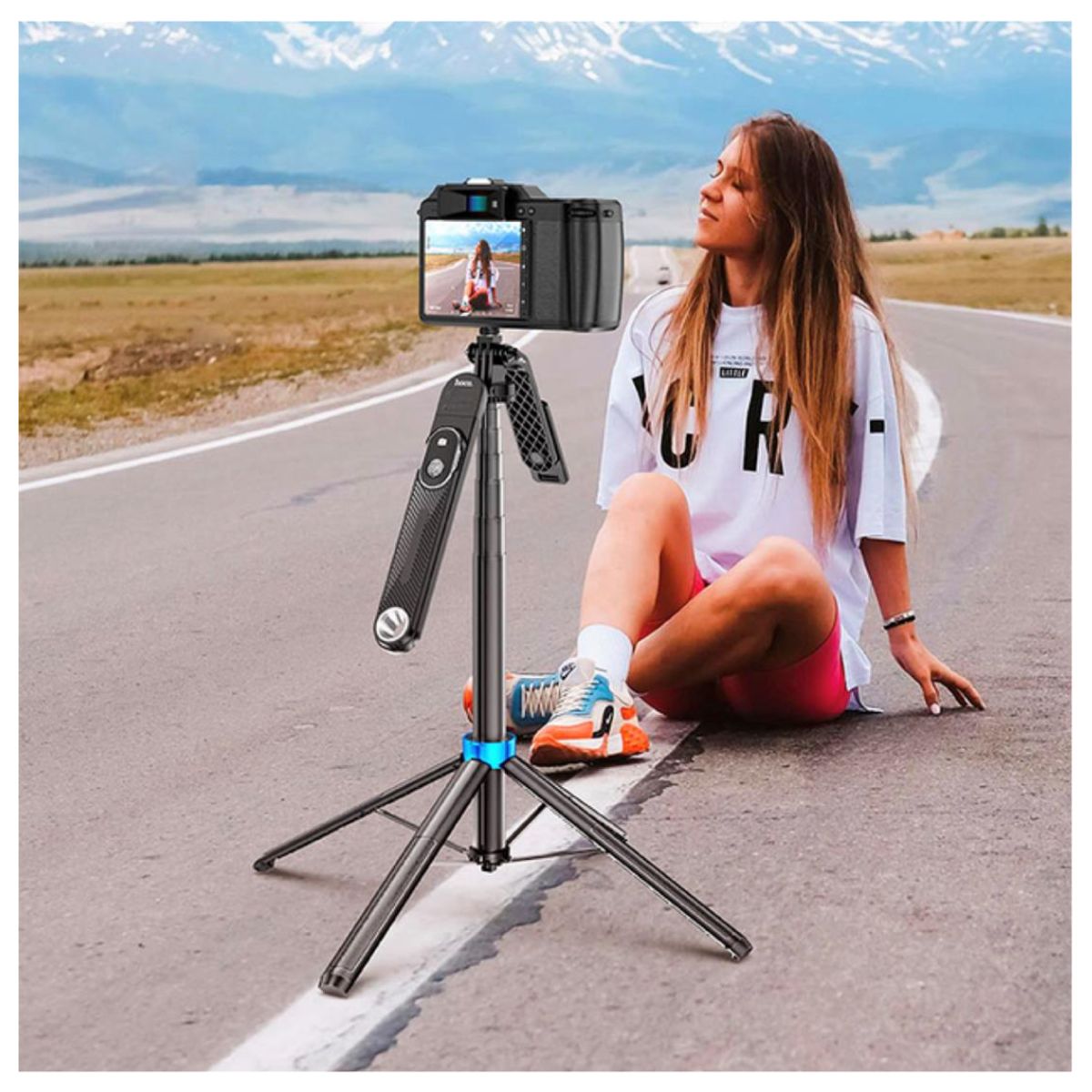 HOCO - Tripode Celular Soporte Telefono Selfie Stick Bluetooth 175M HOCO K22