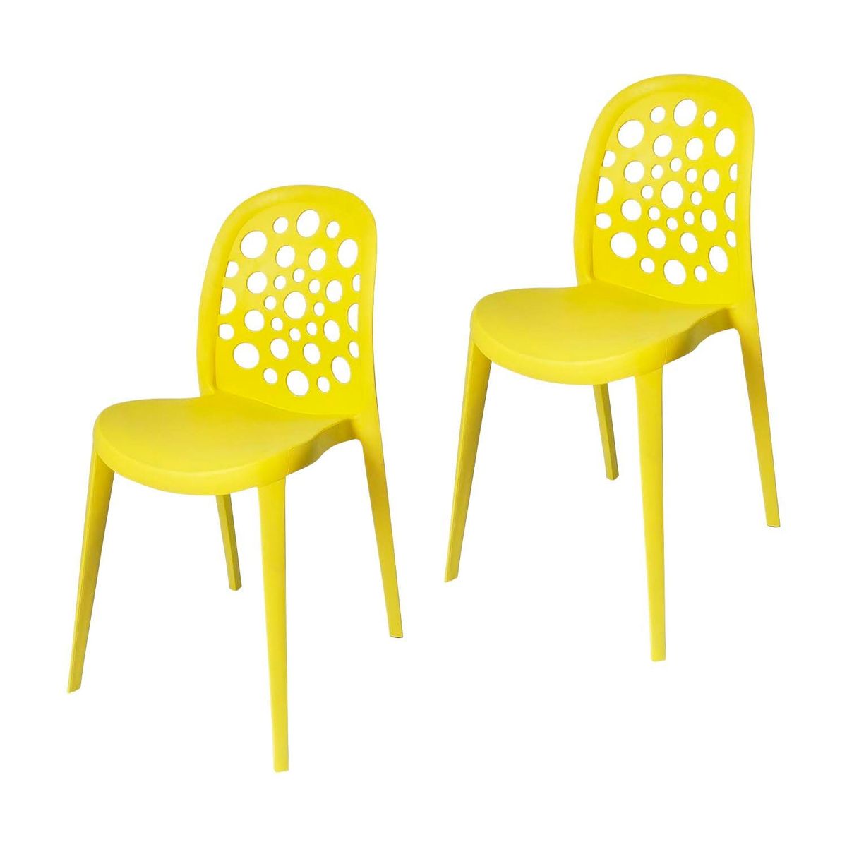 ARKIMUEBLES - Silla de polipropileno modelo Sabrina amarillo - set x 2 sillas