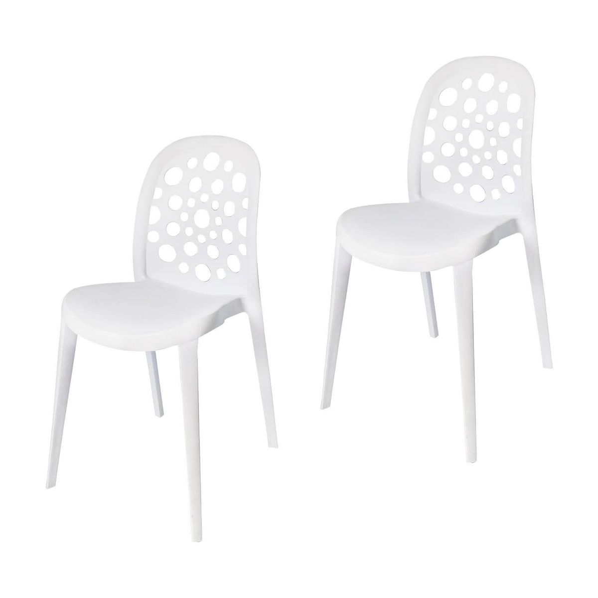 ARKIMUEBLES - Silla de polipropileno modelo Sabrina blanco - set 2 sillas