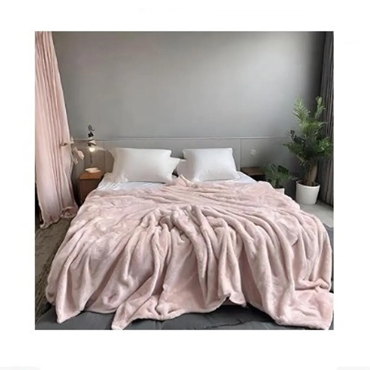 GENERICO - Manta 2 plazas arrullo de felpa de terciopelo suave palo rosa