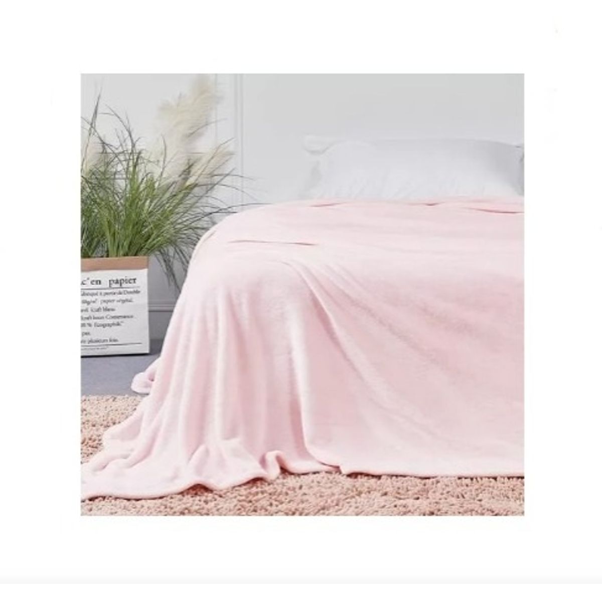 GENERICO - Manta 2 plazas arrullo de felpa de terciopelo suave rosado bebé