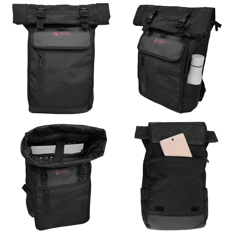 TEROS - Mochila TEROS TE-ACS9018BK poliéster soporta notebooks de hasta
