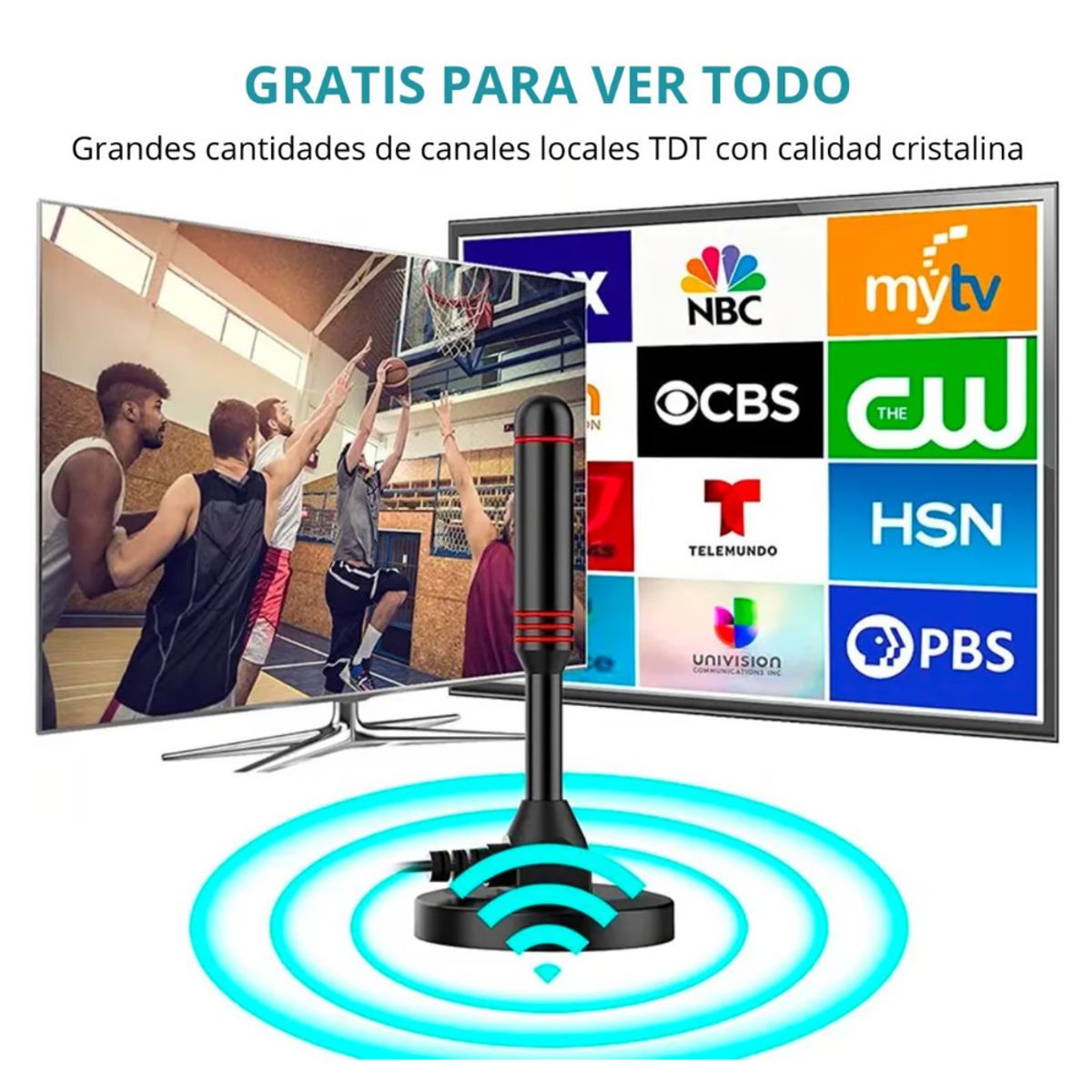 SEISA - Antena Tv Digital Abierta Hd Tvd Interior 360 Coaxial SEISA TX-T01