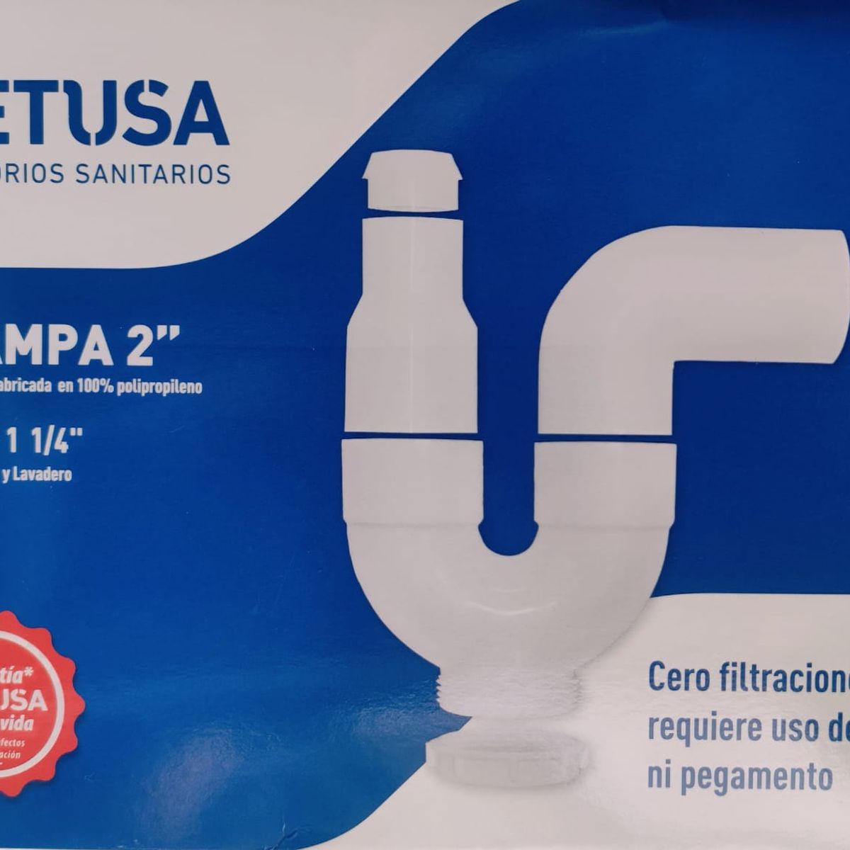 METUSA - Trampa U 2" con registro de polipropileno