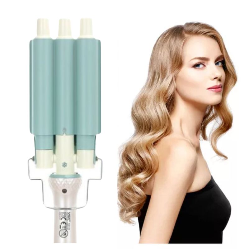 SEISA - Rizadora Profesional Ondulador para Cabello 3 Cabezales Barriles VGR