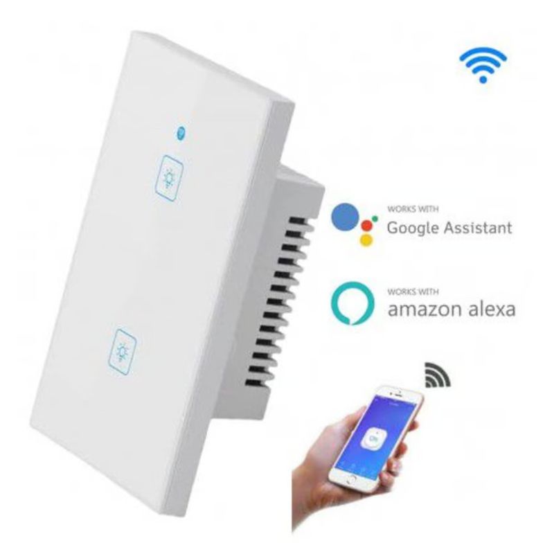 SEISA - Interruptor Inteligente Wifi Smart Pared Alexa Google Home WS-US-2C