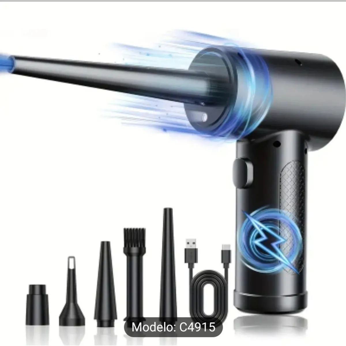 GENERICO - Pistola Pulverizador Limpiador de Polvo Portátil Recargable por USB