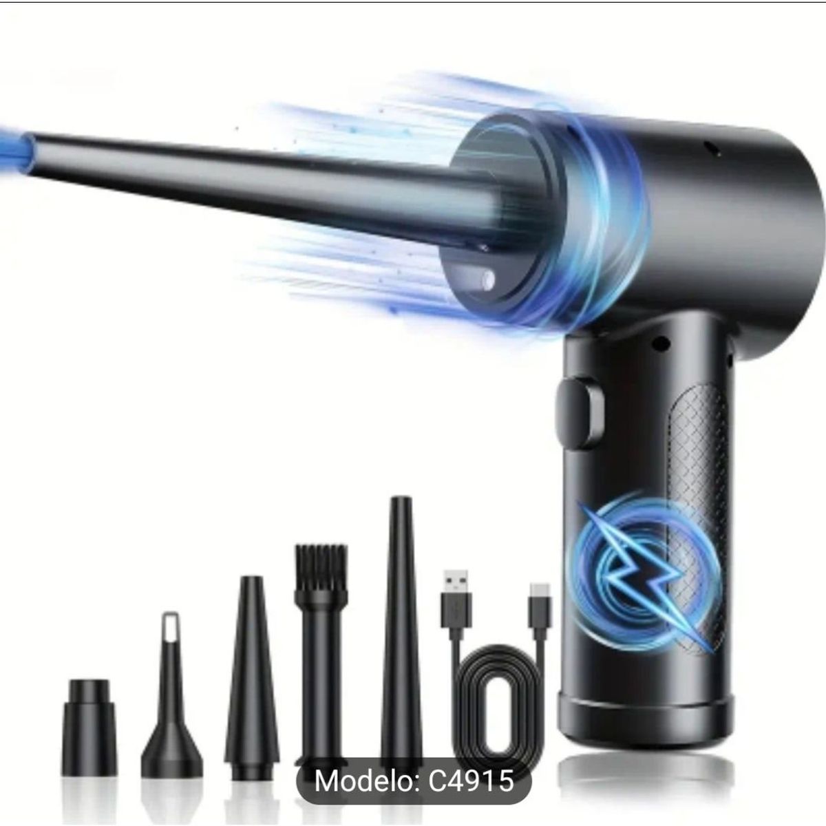 GENERICO - Pistola Pulverizador Limpiador de Polvo Portátil Recargable por USB