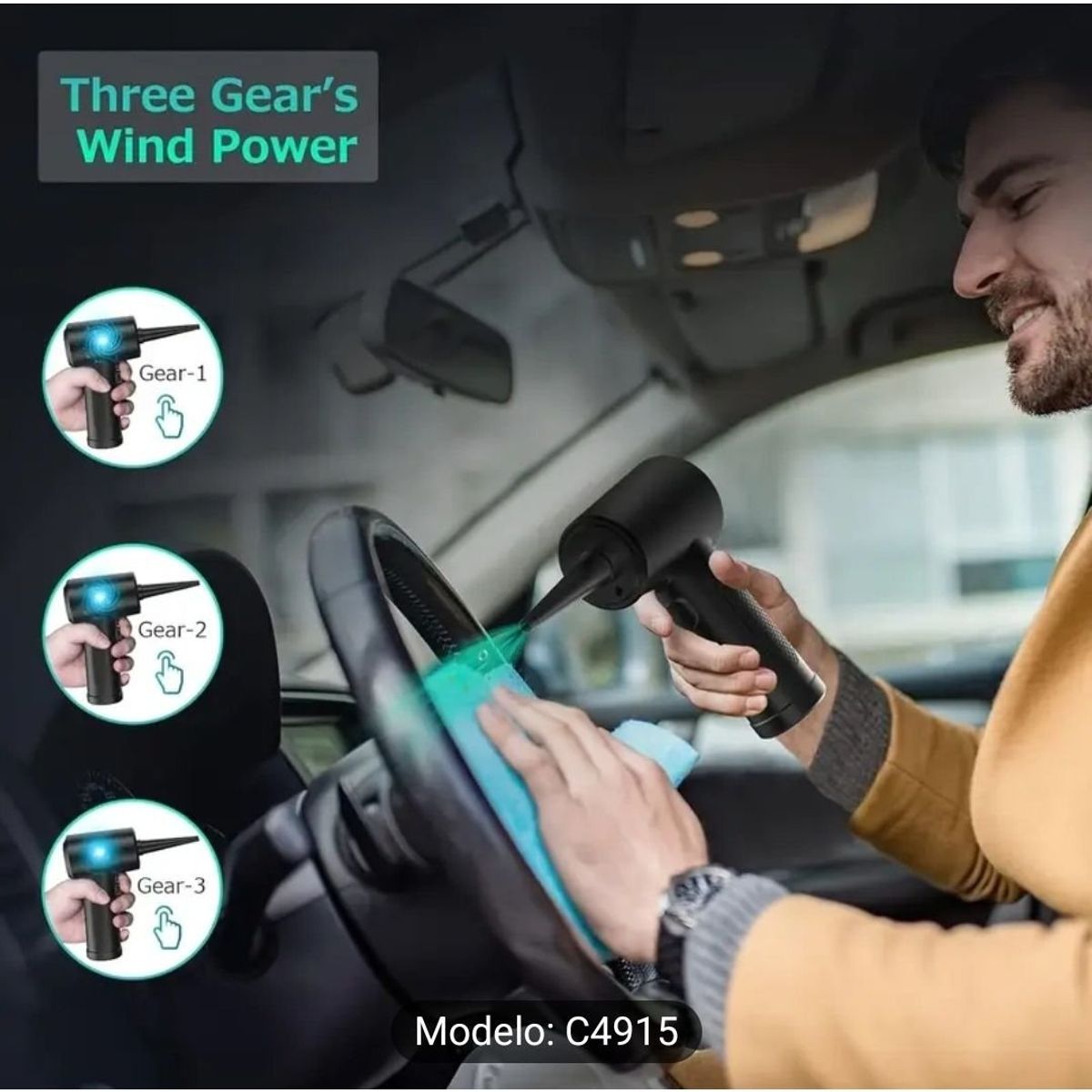 GENERICO - Pistola Pulverizador Limpiador de Polvo Portátil Recargable por USB