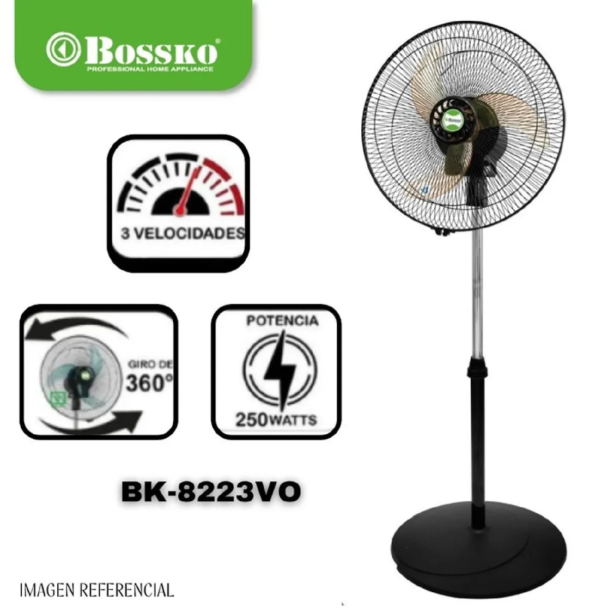 BOSSKO - VENTILADOR BOSSKO ORBITAL 16'  2 EN 1 - BK-8223VO – NARANJA
