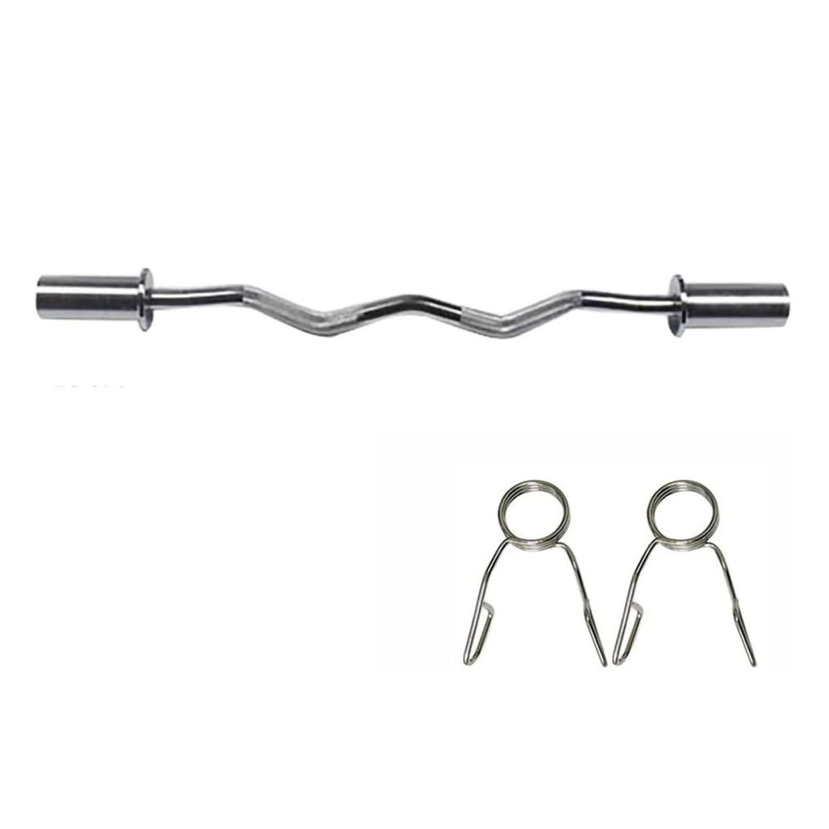 GENERICO - Barra zeta olímpica de 120cm para pesas discos