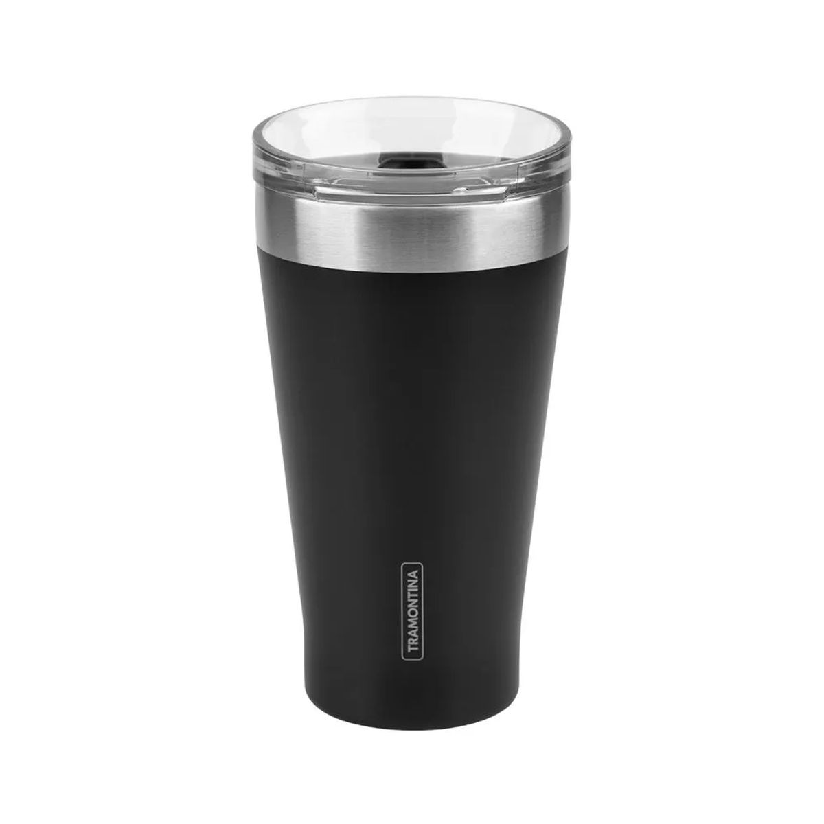 TRAMONTINA - Vaso Térmico con tapa 550 ml Negro Exata - Tramontina