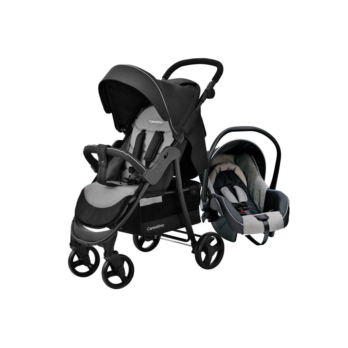 CARESTINO - Coche City Travel Gris Melange
