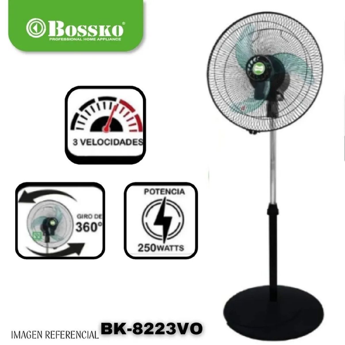 BOSSKO - Ventilador Bossko Orbital 16" 2 en 1  - BK-8223VO - VERDE