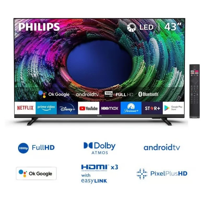 PHILIPS - TELEVISOR PHILIPS 43 SMART TV ANDROID LED 43PFD6917