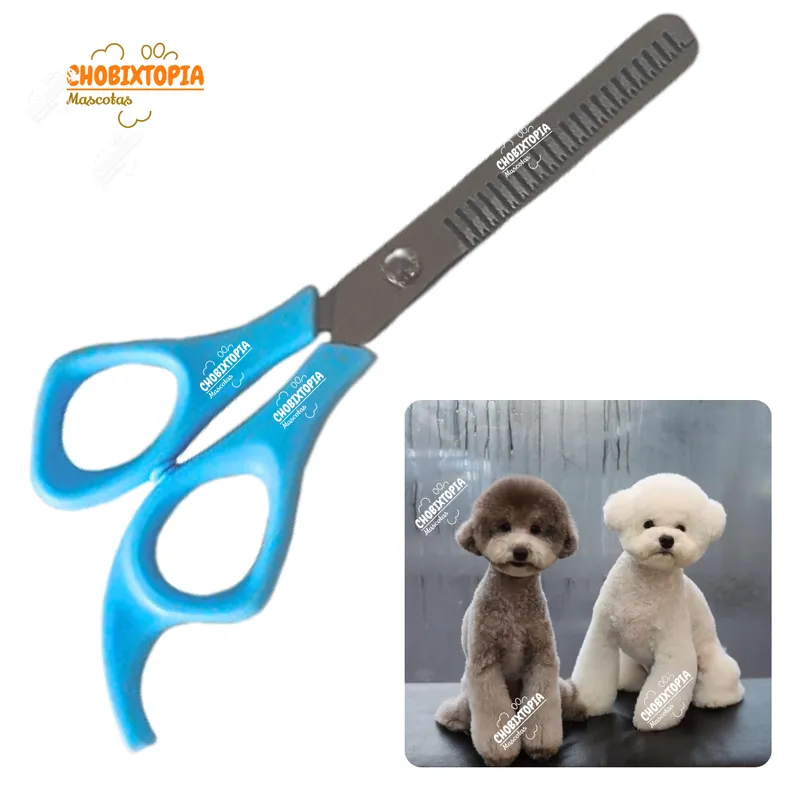 GENERICO - TIJERA REDUCTORA DE VOLUMEN CELESTE PERROS-MASCOTA