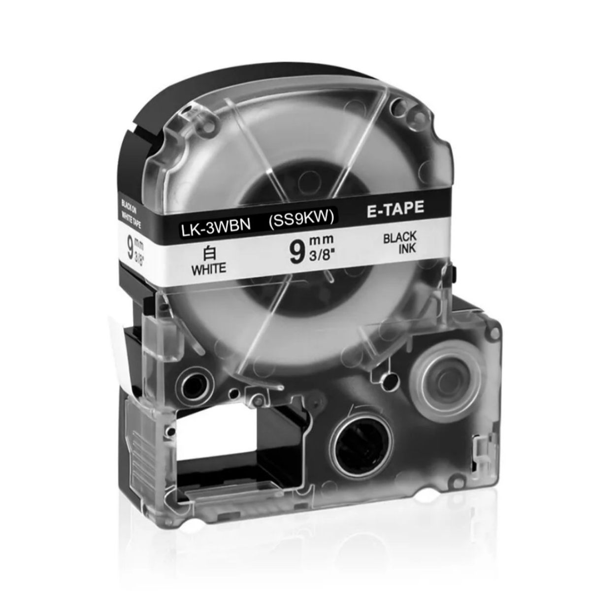 GENERICO - CINTA EPSON COMPATIBLE LC-3WBN 9MM LETRA NEGRO SOBRE BLANCO