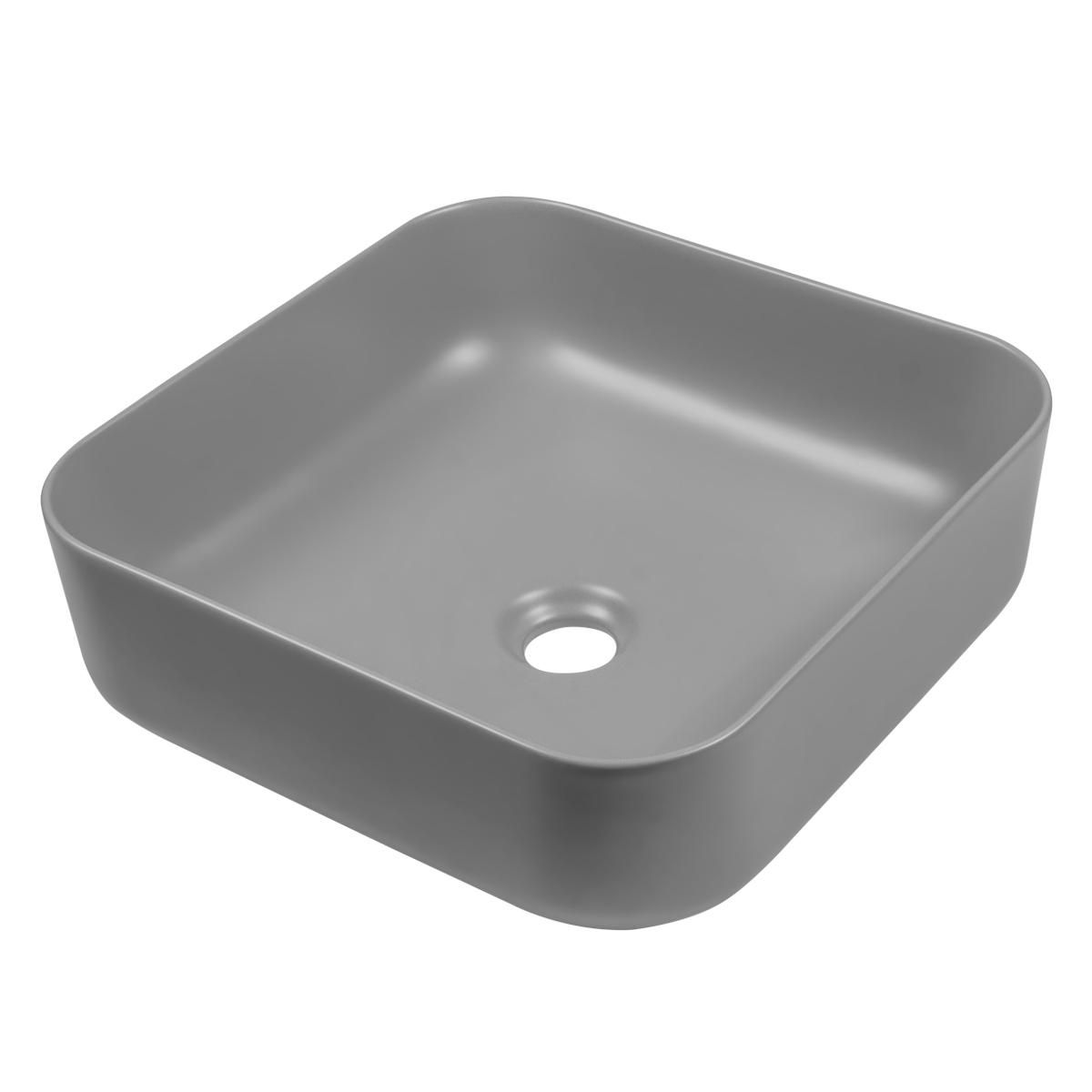 TREBOL - Bowl de Loza Mod Cuadrado Gris Claro 39x39x14cm