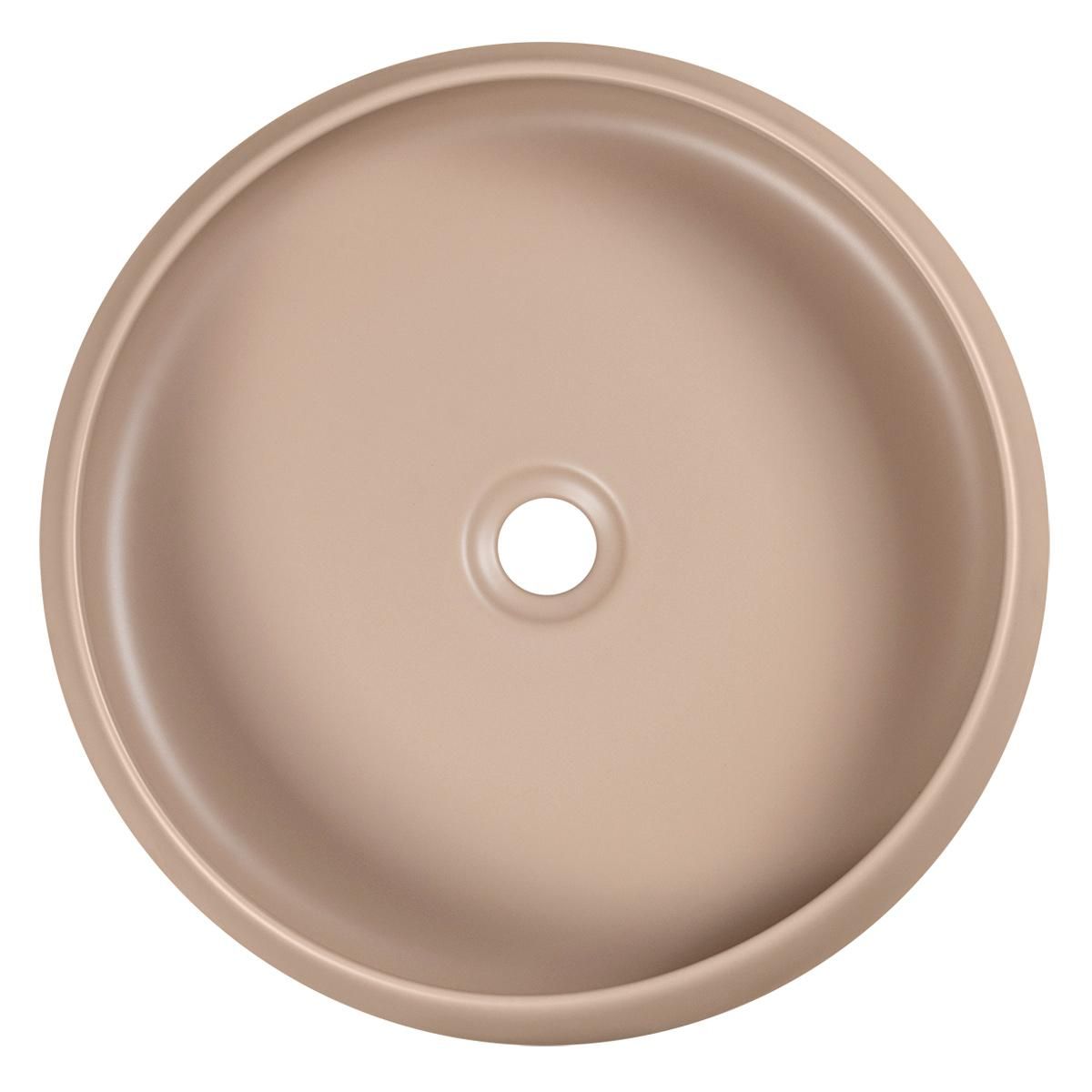 TREBOL - Bowl de Loza Mod Circular Beige 44x44x12cm