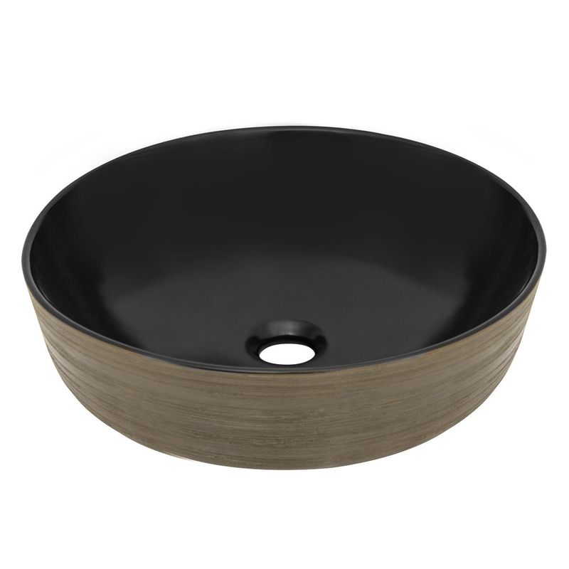 TREBOL - Bowl de Loza Mod Circular Negro Matte 41x41x13cm