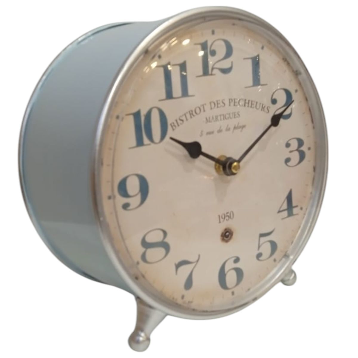 GENERICO - Reloj De Mesa De Metal Estilo Retro Celeste