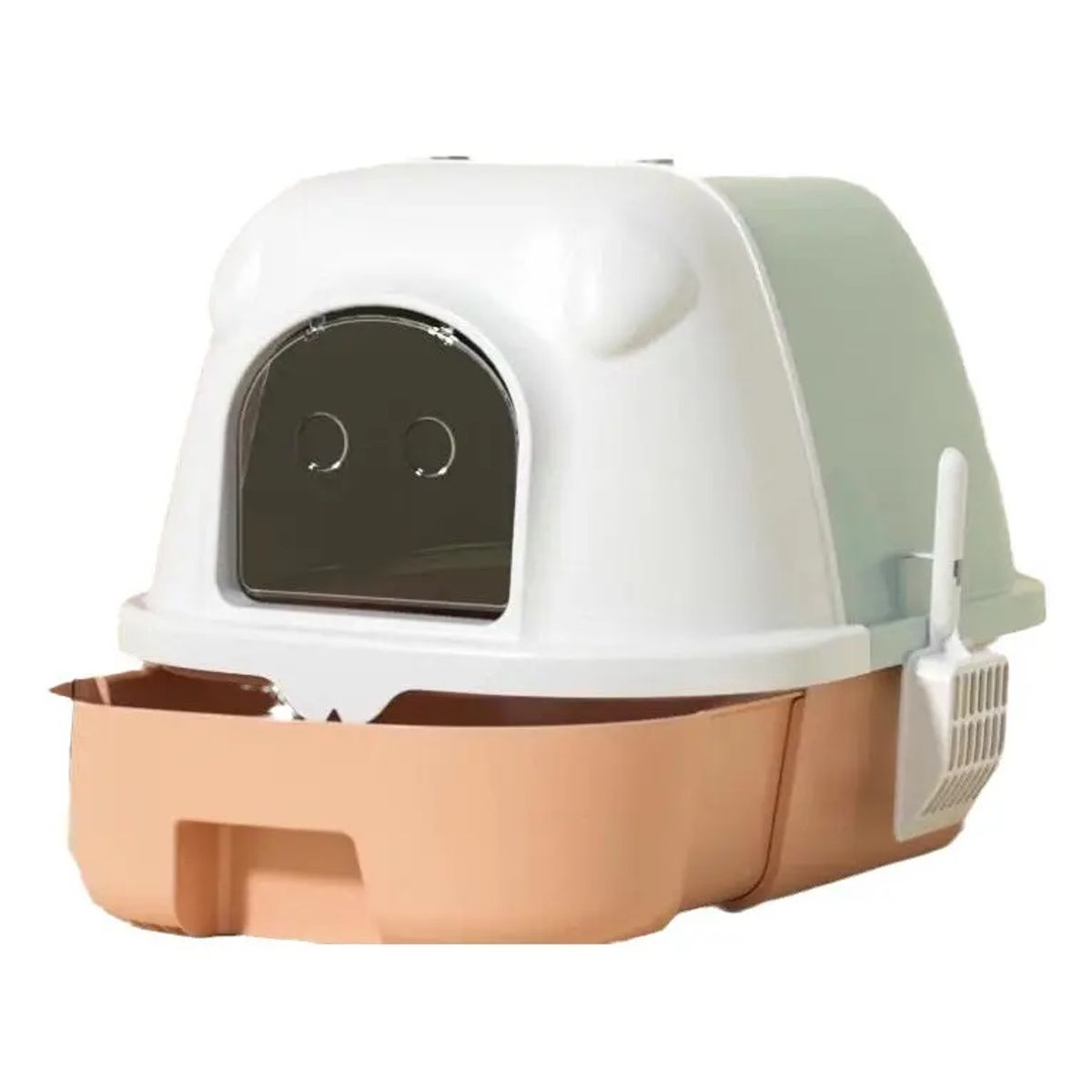 GENERICO - Arenero cerrado con filtro y bandeja extraíble bicolor