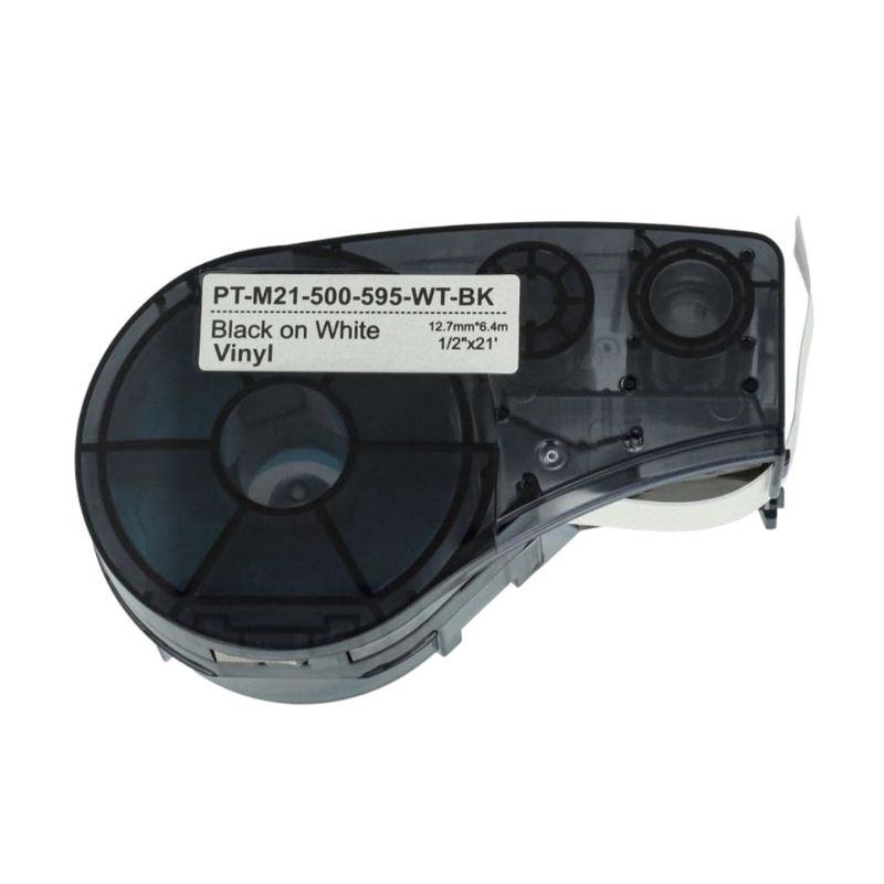 GENERICO - CINTA BRADY COMPATIBLE PT-M21-500-595-wt-BK 12-7MM NEGRO SOBRE BLANCO