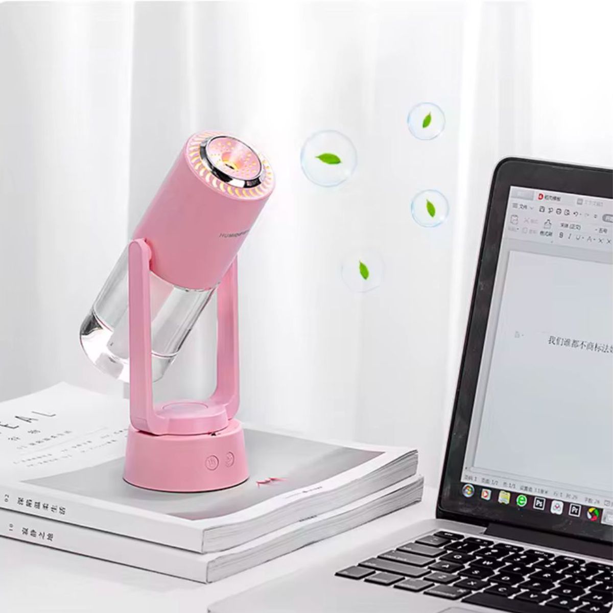 GENERICO - Humidificador de Iones negativos Aromatizante portátil - Rosado