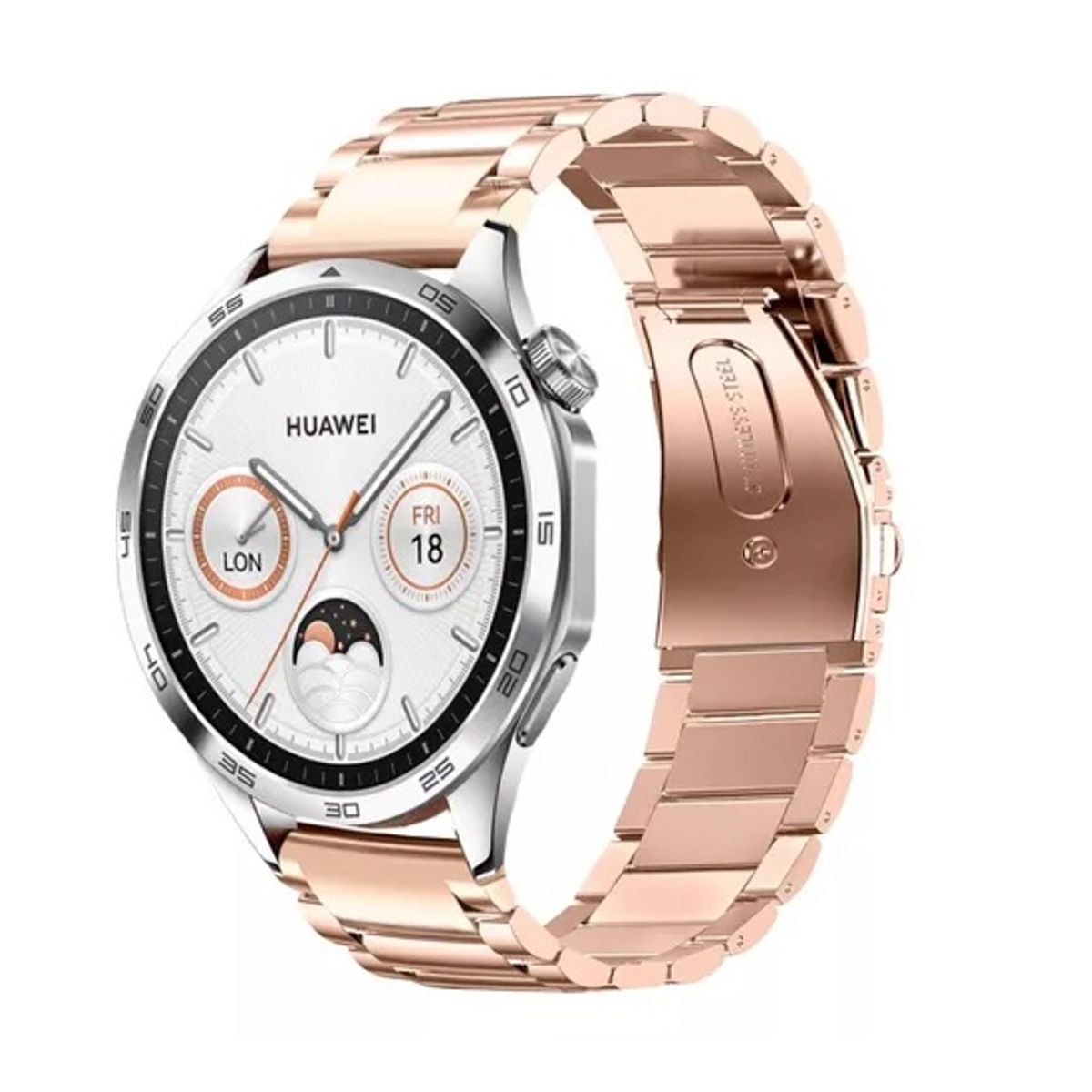 GENERICO - Correa 22mm Acero Para Huawei Watch Gt5 Pro Gt4 Gt3 Gt2 46mm oro rosa