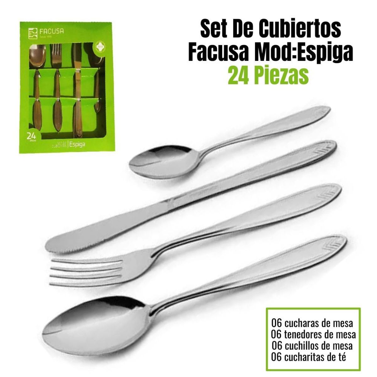 FACUSA - Set De Cubiertos Facusa X24 Mesa ModEspiga