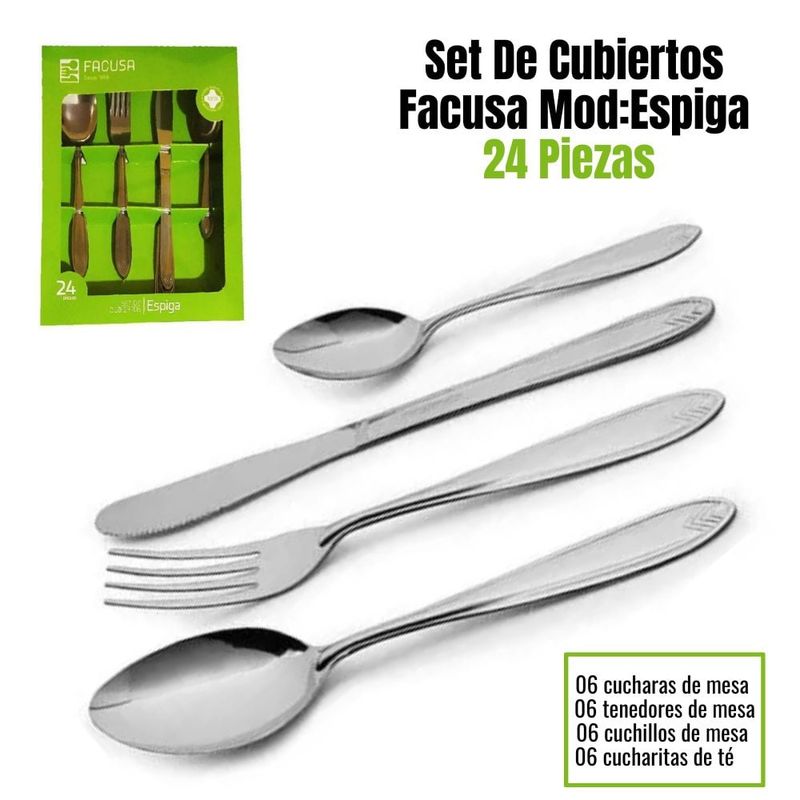 FACUSA - Set De Cubiertos Facusa X24 Mesa ModEspiga