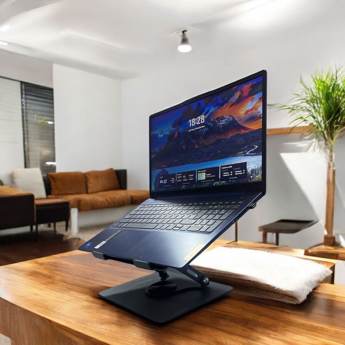 GENERICO - Soporte para laptop giratorio de metal 360° - Blanco