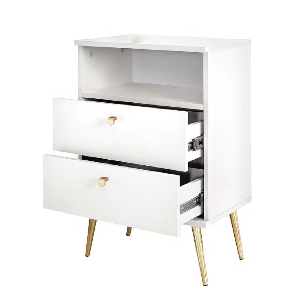 GENERICO - Velador Mesa de Noche Moderno Paulina Blanco R&R MUEBLES