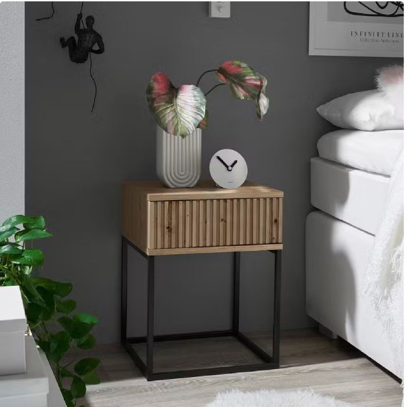 GENERICO - Velador Moderno Prado Duna 1 Cajón R&R MUEBLES