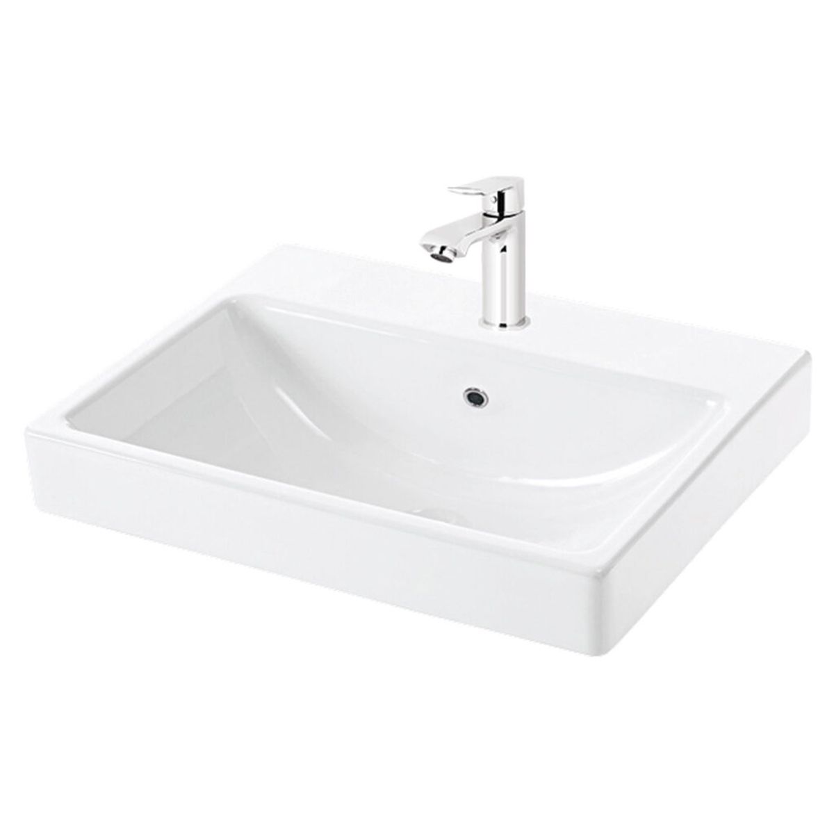 TREBOL - Bowl de Loza Mod Rectangular Blanco 56x43x10cm