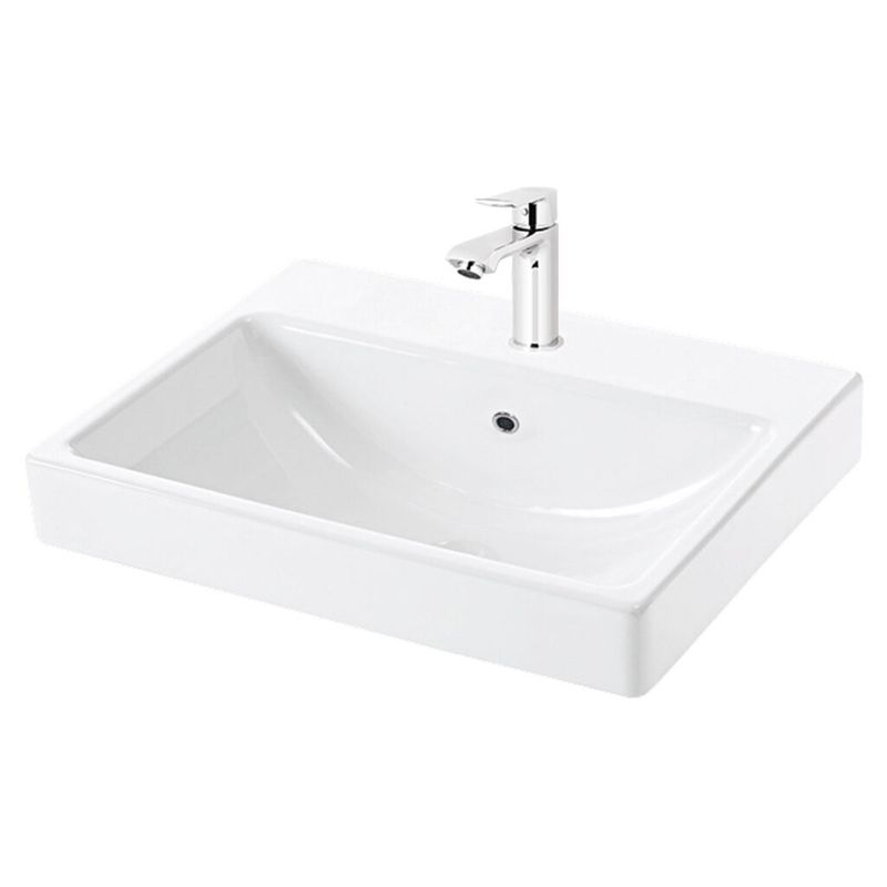 TREBOL - Bowl de Loza Mod Rectangular Blanco 56x43x10cm