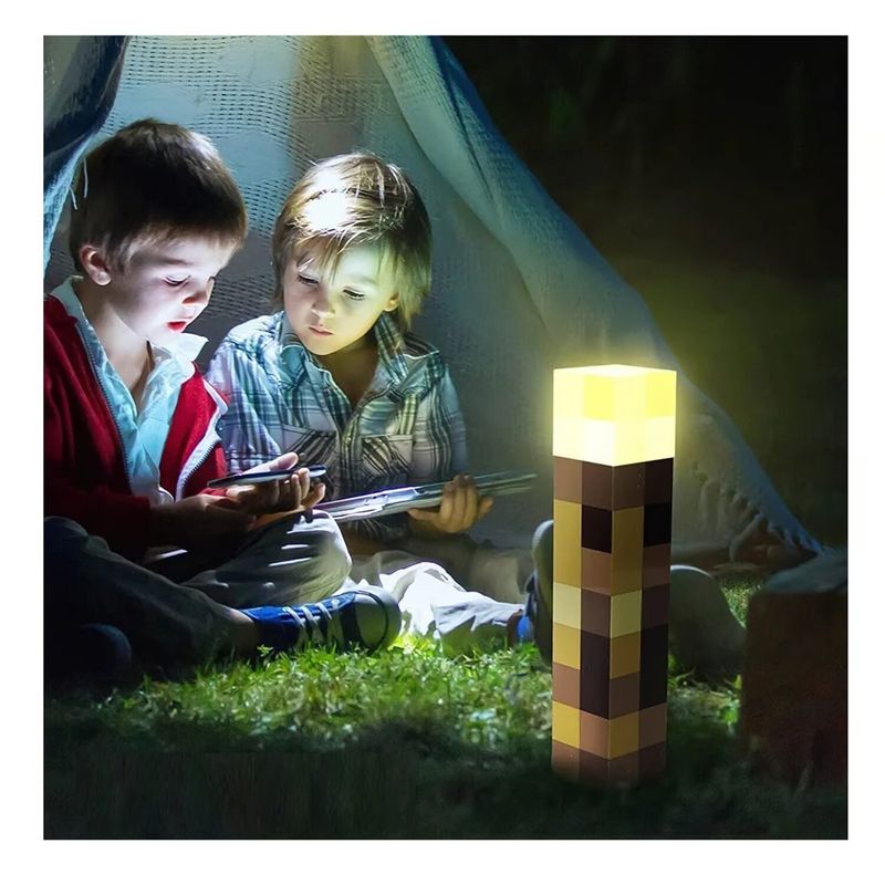 GENERICO - LÁMPARA LED DE 4 COLORES, ANTORCHA MINECRAFT BATERIA RECARGABLE