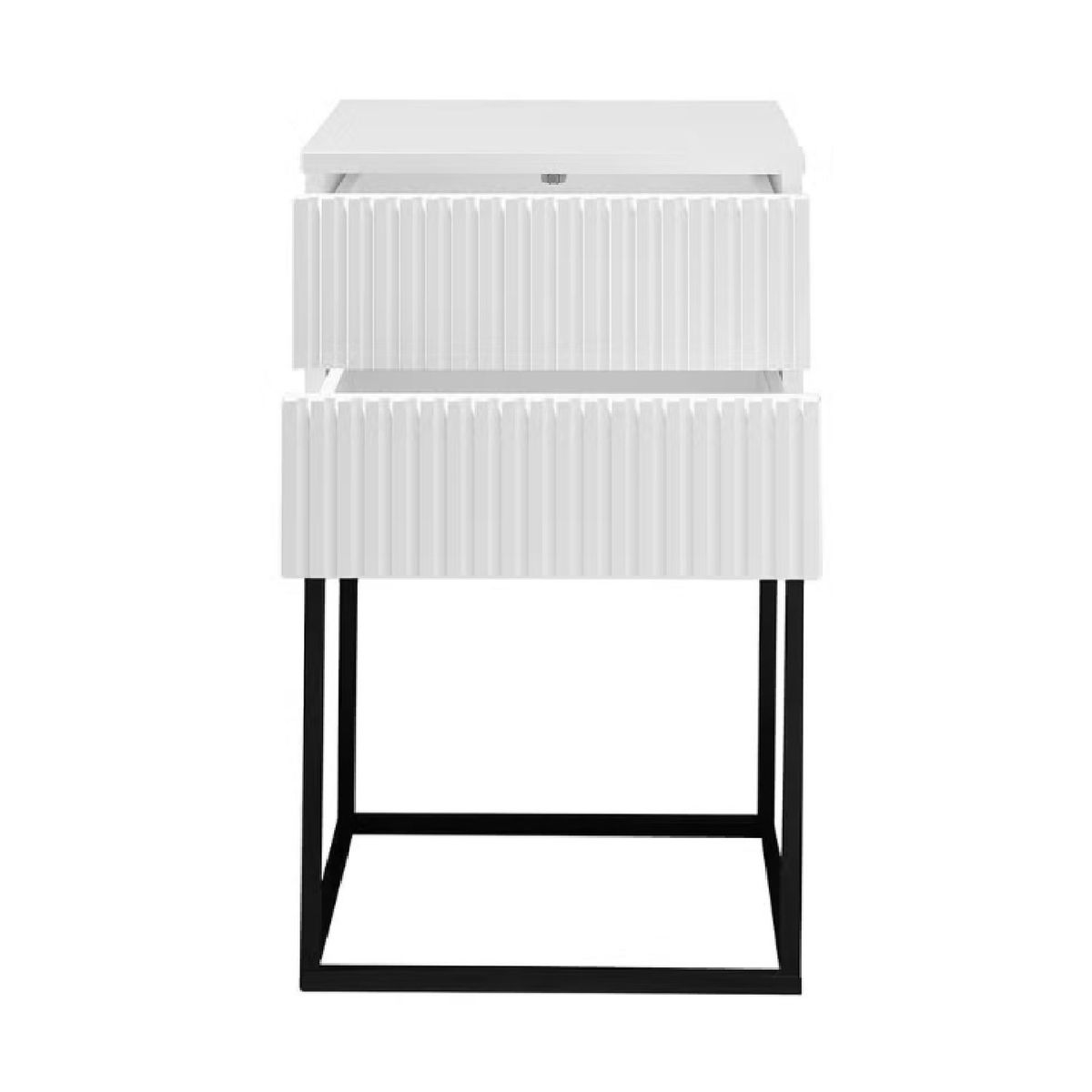 GENERICO - Velador Moderno Prado Blanco 2 Cajones R&R MUEBLES