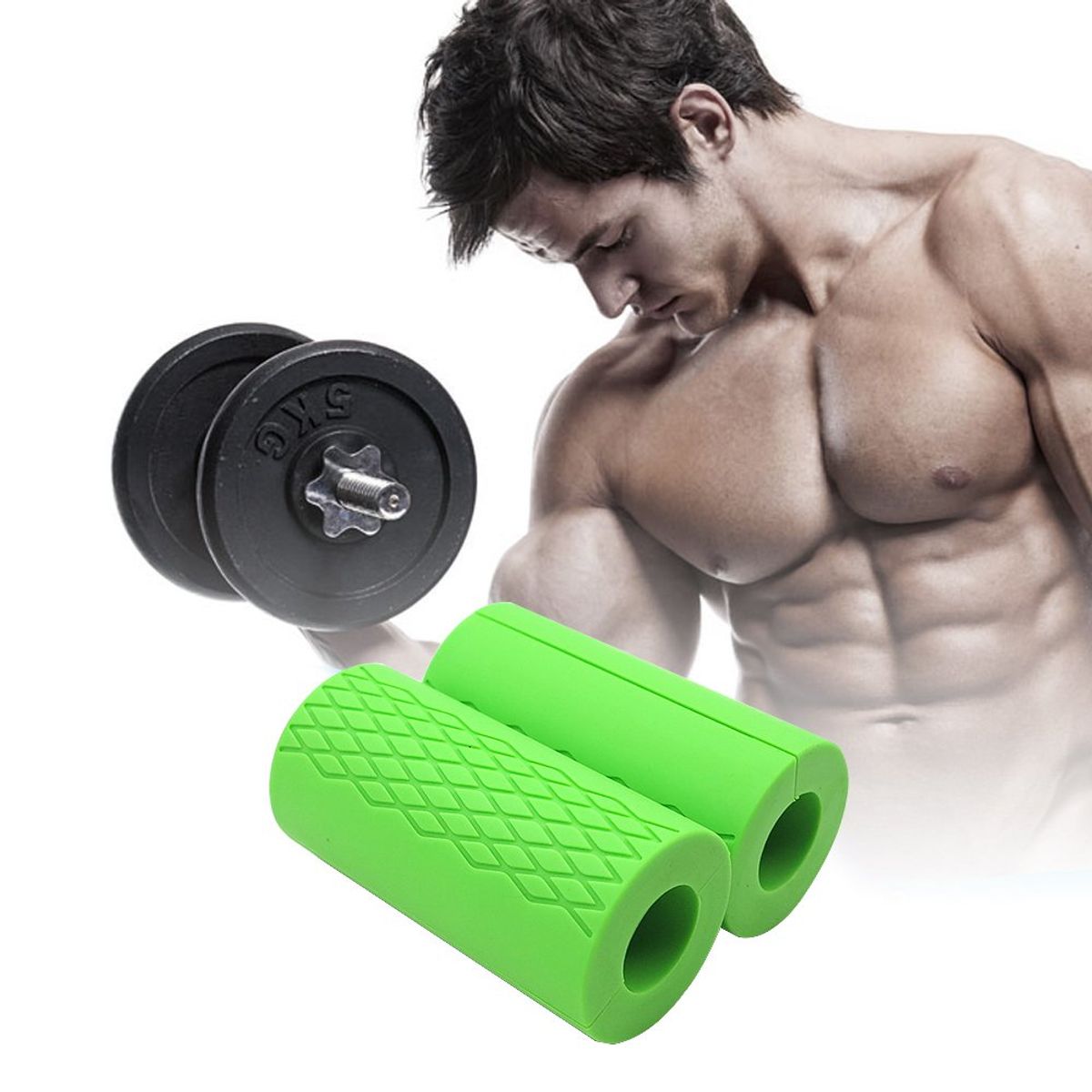 TODO FIT - Fat Grips Mangos de barra gruesa para Mancuernas Verde