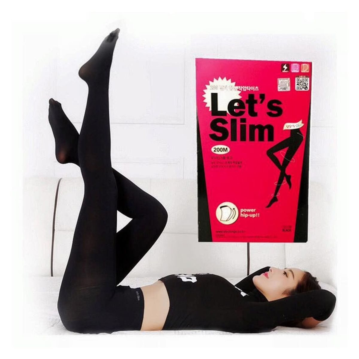 TODO FIT - MEDIAS ALTAS LEGGINS PANTI A PRESIÓN LETS SLIM 200M NEGRO